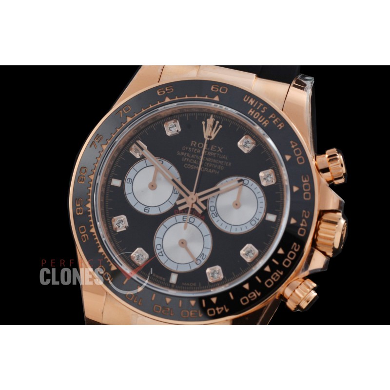 RLDFR-126515-082RW BTF 904L Steel Daytona 126515 RG/RU Black Diamonds 4131 Superclone - 72 Hours Power Reserve Movement / Extra Weighted 162g