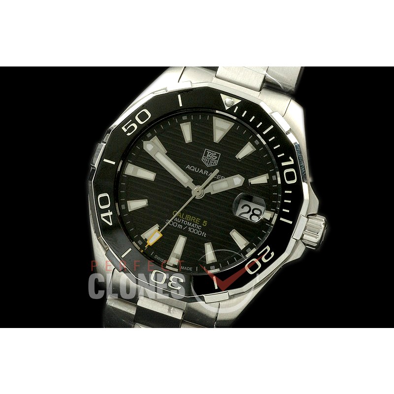 TGAQ00102 Aquaracer Calibre 5 SS/SS Black J-Qtz
