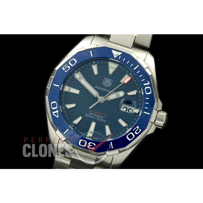 TGAQ00103 Aquaracer Calibre 5 SS/SS Blue J-Qtz