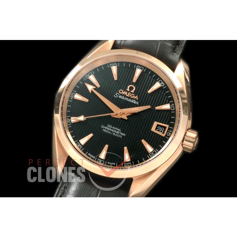OMAT385-132 Aqua Terra Ladies RG/LE Black Stk A-2824