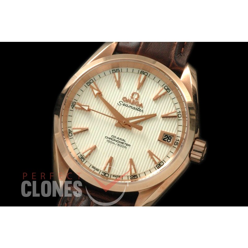 OMAT385-131 Aqua Terra Ladies RG/LE White Stk A-2824
