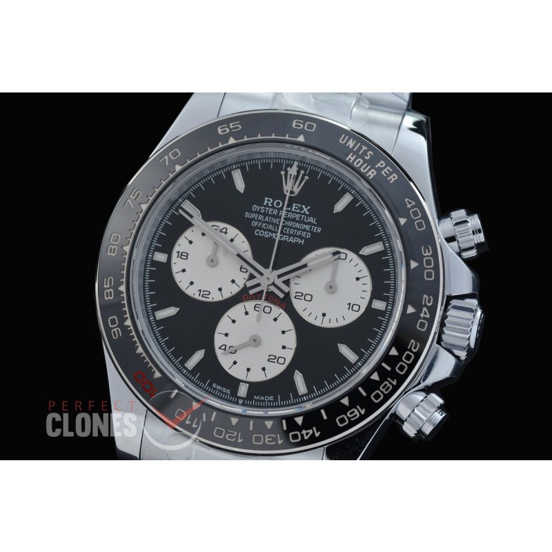 RLDS-126529-011W QF 904L Steel Le Mans Daytona 126529LN SS/CER/SS Black Sticks 4132 Superclone - 72 Hours Power Reserve Movement / Extra Weighted - Free Sprung Movement