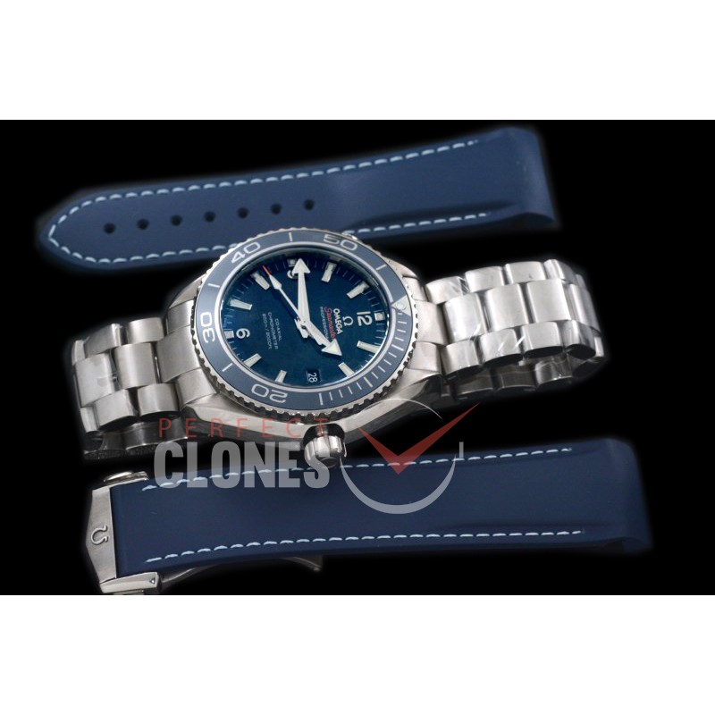 OMCPO45-104 Seamaster Planet Ocean 45mm Blue TI/TI A-2824/8500 Free Rubber Strap !
