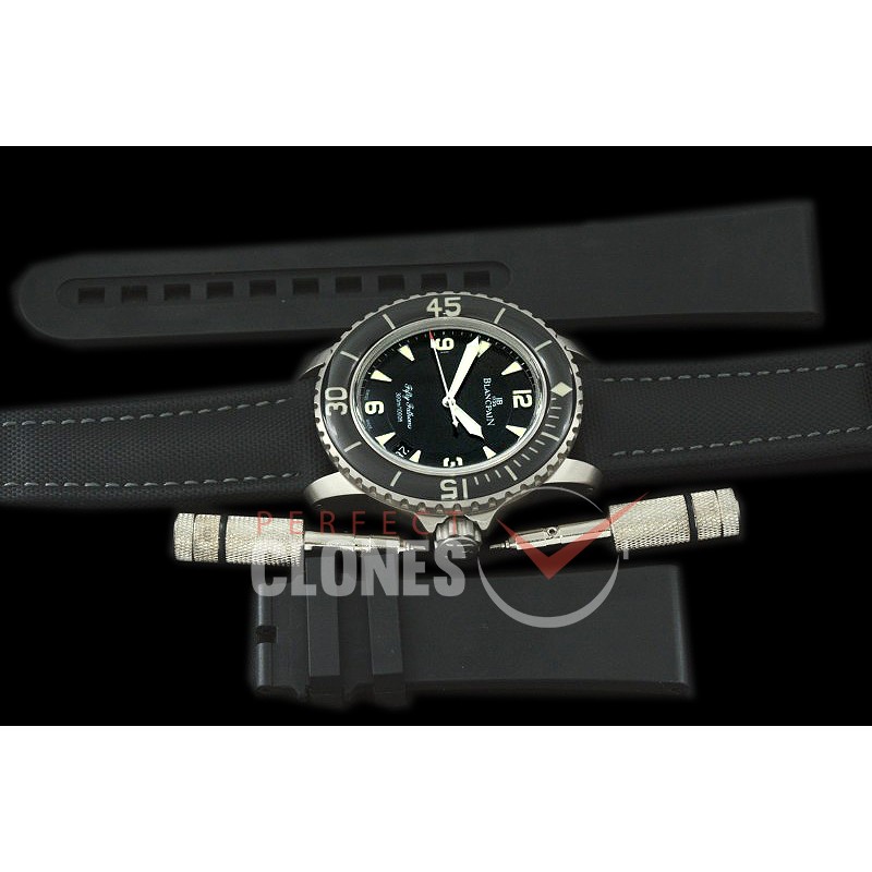 0 BP00008N ZF 50 Fathoms SS/NY Black Asian 2824 Mod to Original Calibre Bridges - Free Rubber Strap with Toolkit 