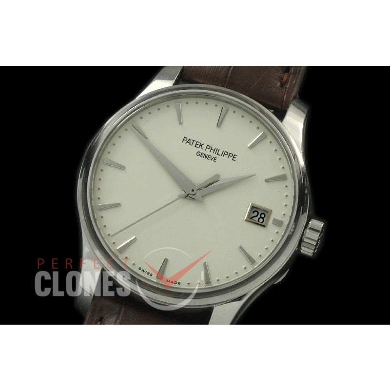 PP00801 5227 Calastrava Auto SS/LE White Miyota 9015/Calibre 324