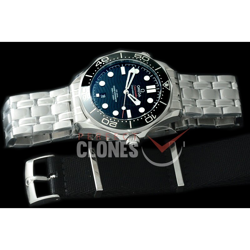 0 OM300M-031S 2018 Basel Seamaster Diver 300M SS/SS Black Asian 2824 Mod 8800 Free Nato Strap 