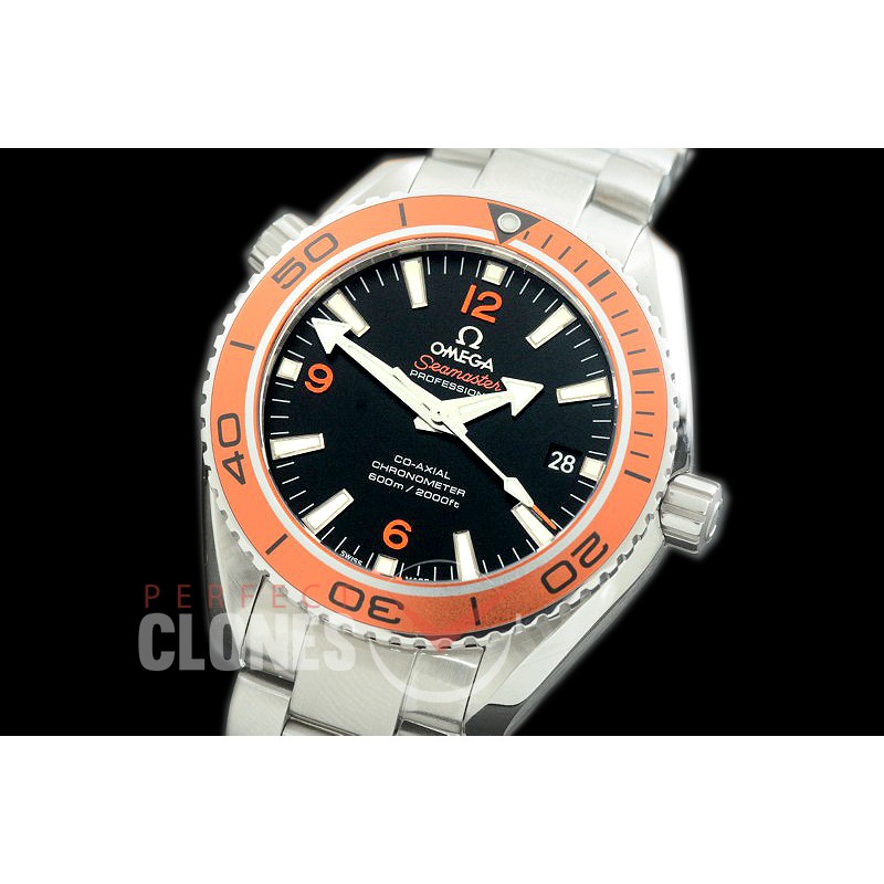 0 OMCPO42-032 XF Seamaster Planet Ocean 42mm Black-Orange SS/SS VS 8500 Superclone Free Rubber Strap !