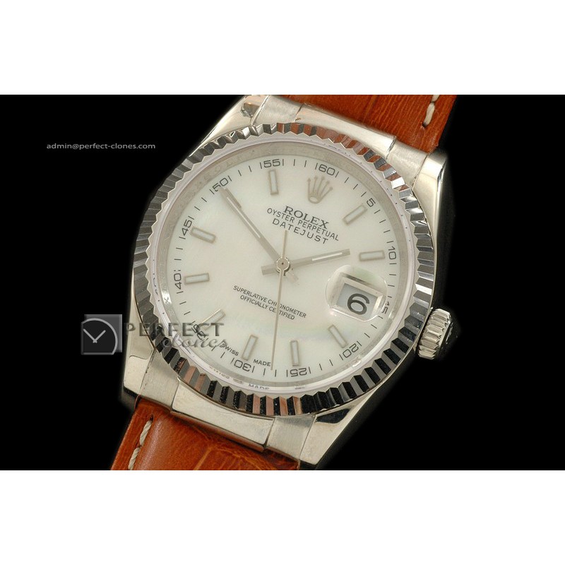 RDJMS10104 LE MOP Wht Dial Stick Markers Swiss Eta 2836-2