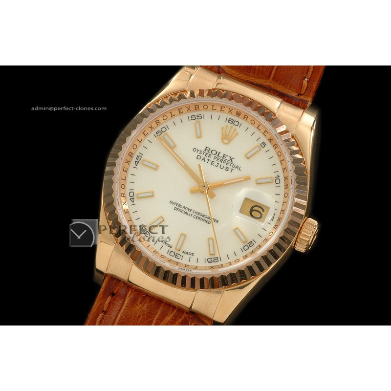 RDJMF10101 LE White Dial Stick Markers Swiss Eta 2836-2
