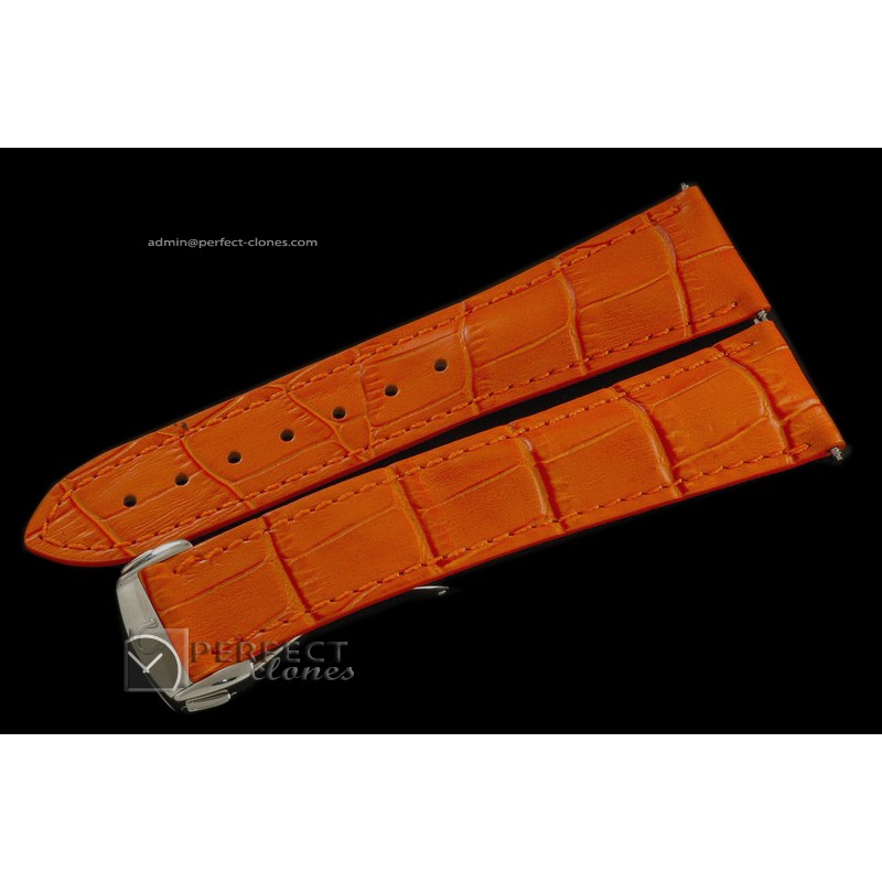OMLE10007 Orange Calf leather strap For 45.5mm PO C/W Clasp