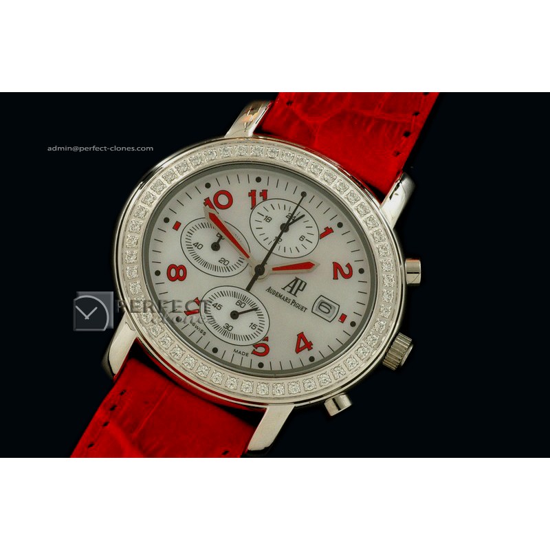AP10081 Maserati 90th Anni SS White/Red Japanese Chronograph Qtz