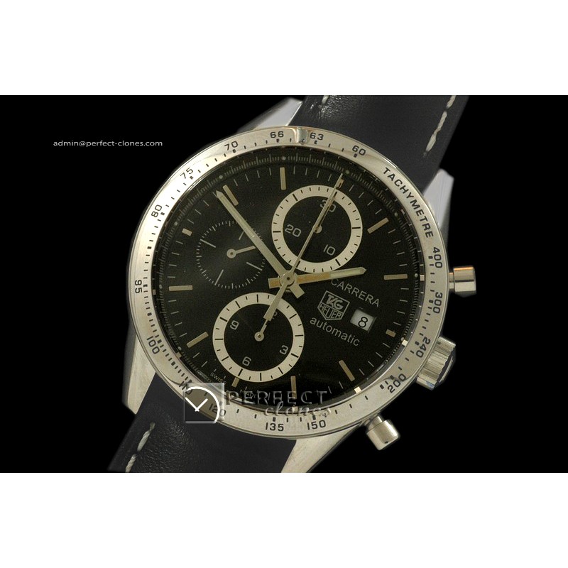 TG10061 Carrera Automatic Chronograph SS/LE Black A-77528800bp