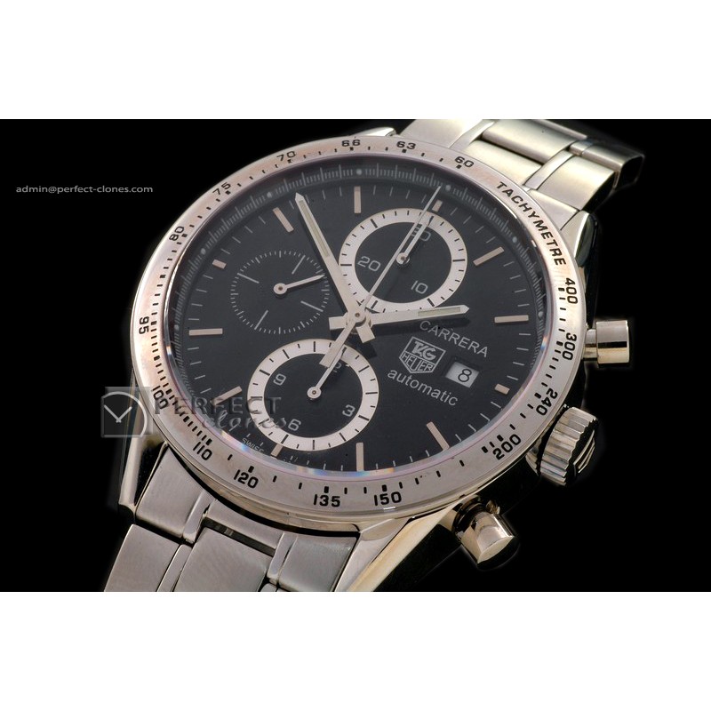 TG1006Carrera Automatic Chronograph SS Black A-77528800bph
