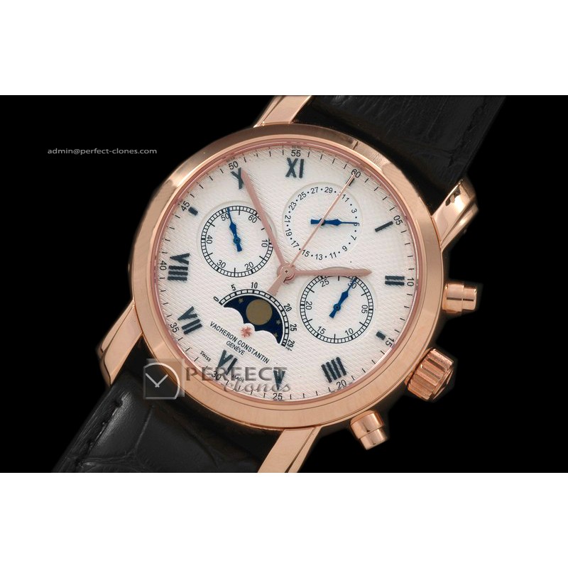 VC10004 RG Chrono/Calender/Moon Phase White Working M/Chronos