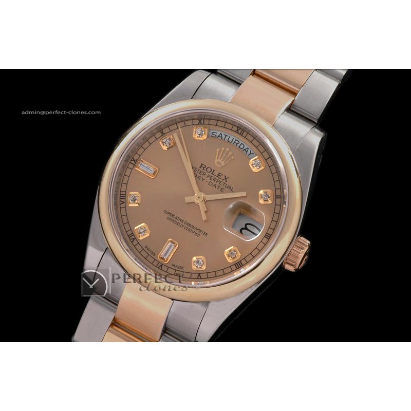 RLDDT1001SS/RG TT Osyter Gold Diam Markers Swiss Eta 2836-2