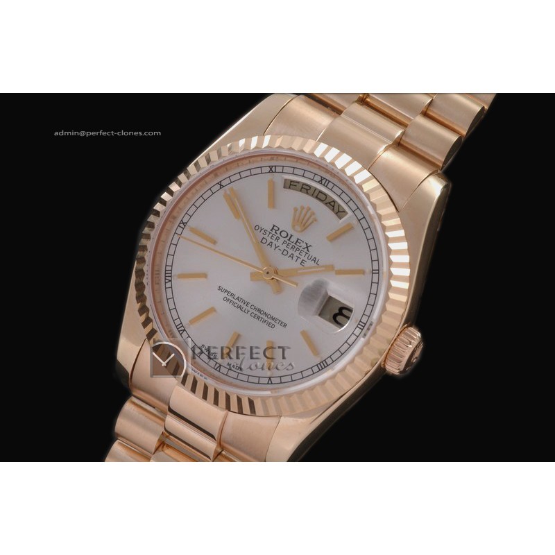 RLDDR10001 RG President White Dial Sticks Markers Swiss Eta 2836