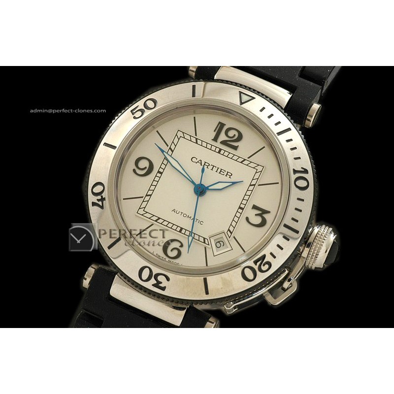 CARPS10023 Pasha 40.5mm Seatimer SS White Swiss Eta 2836-2