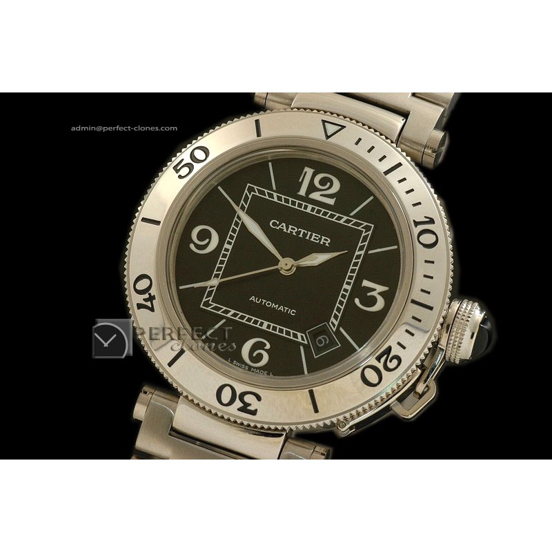 CARPS10024 Pasha 40.5mm Seatimer SS Black Swiss Eta 2836-2