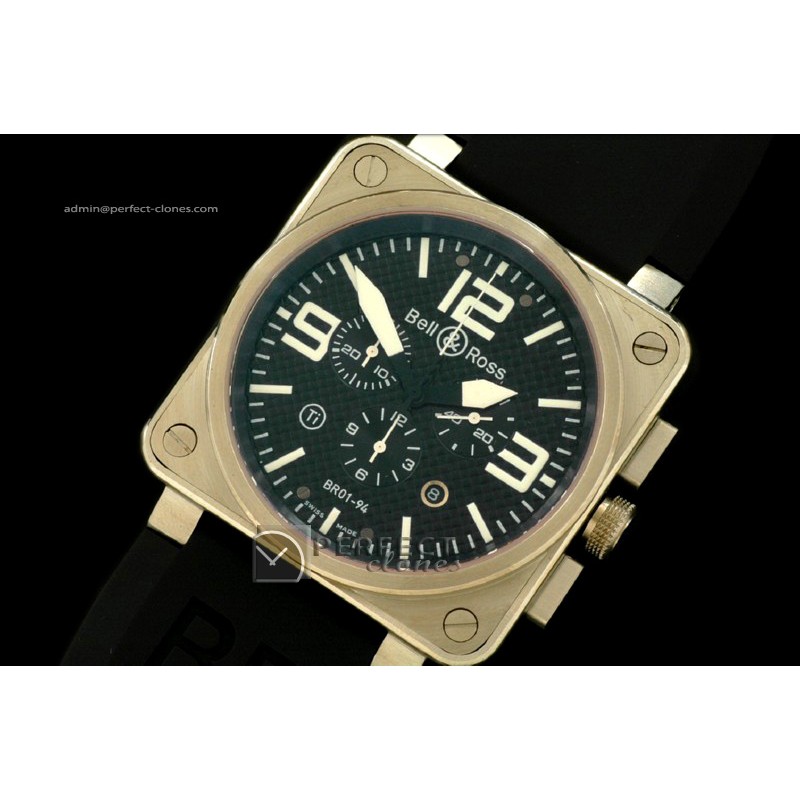 BO1002BR Instrument 01-94 Chrono SS C/F Black 46mm Swiss Qtz