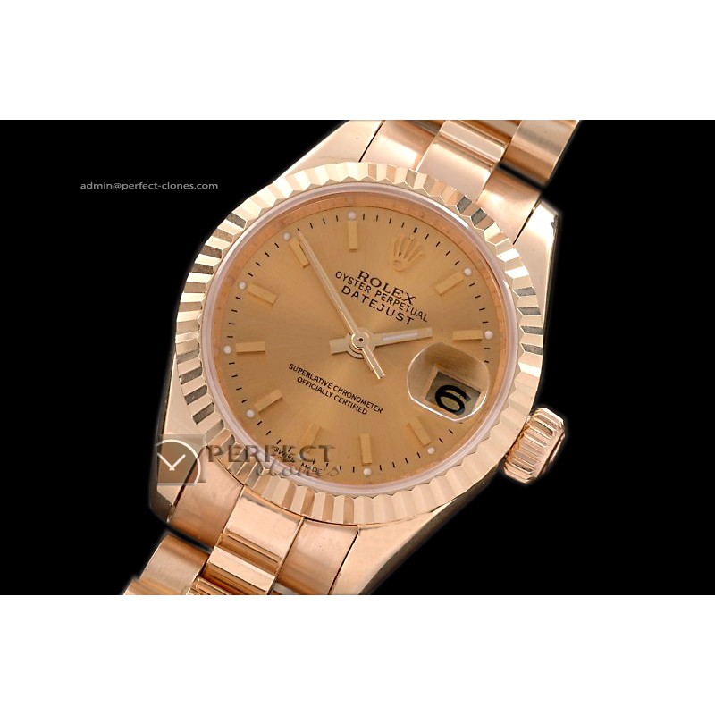 RDJLF10006 FG Gold Dial Sticks Markers Eta 2671-2