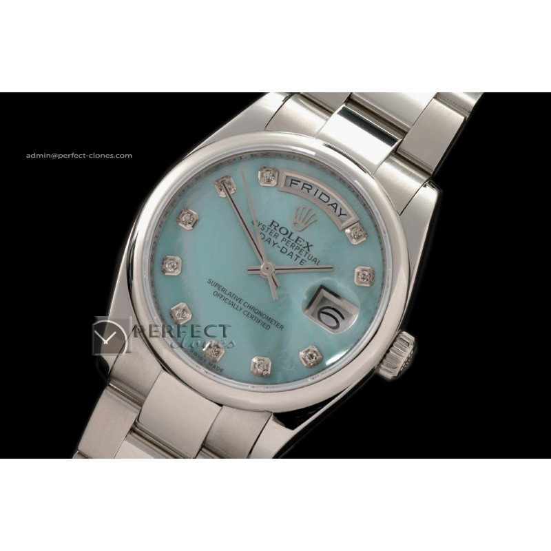 RLDDS02030 SS Osyter President MOP L-Blue Diamonds Swiss Eta 283