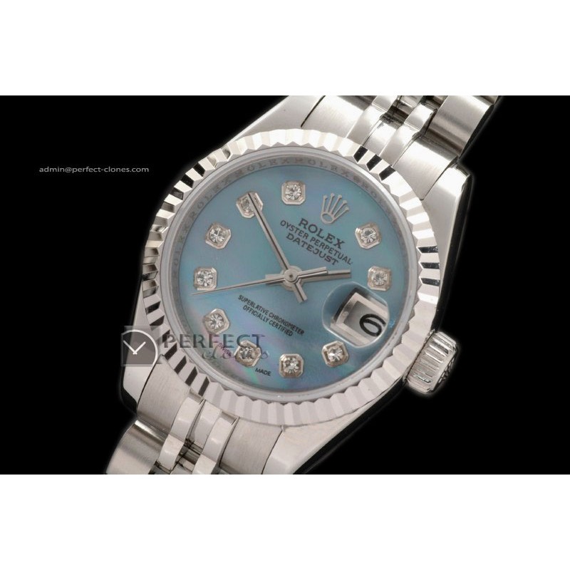 RDJLS10033 SS Jub MOP Blue Diamonds Swiss Eta 2671-2