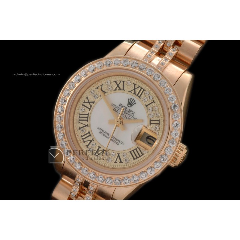 RDJLF01087 FG Jub Diam Bez /Diam Wht Centre Roman Dial Eta 2671