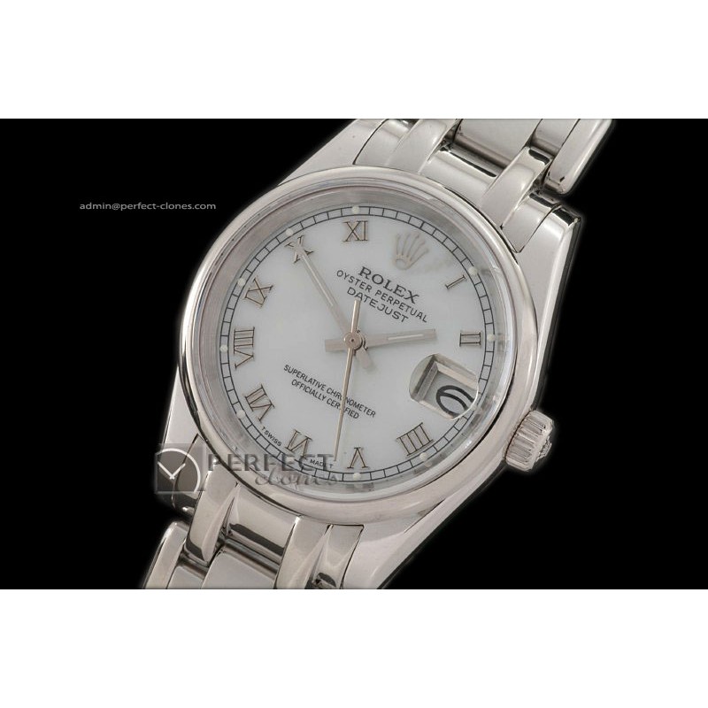 RLMPmS10051 SS Smooth Bez MOP White Roman Swiss Eta 2671-2