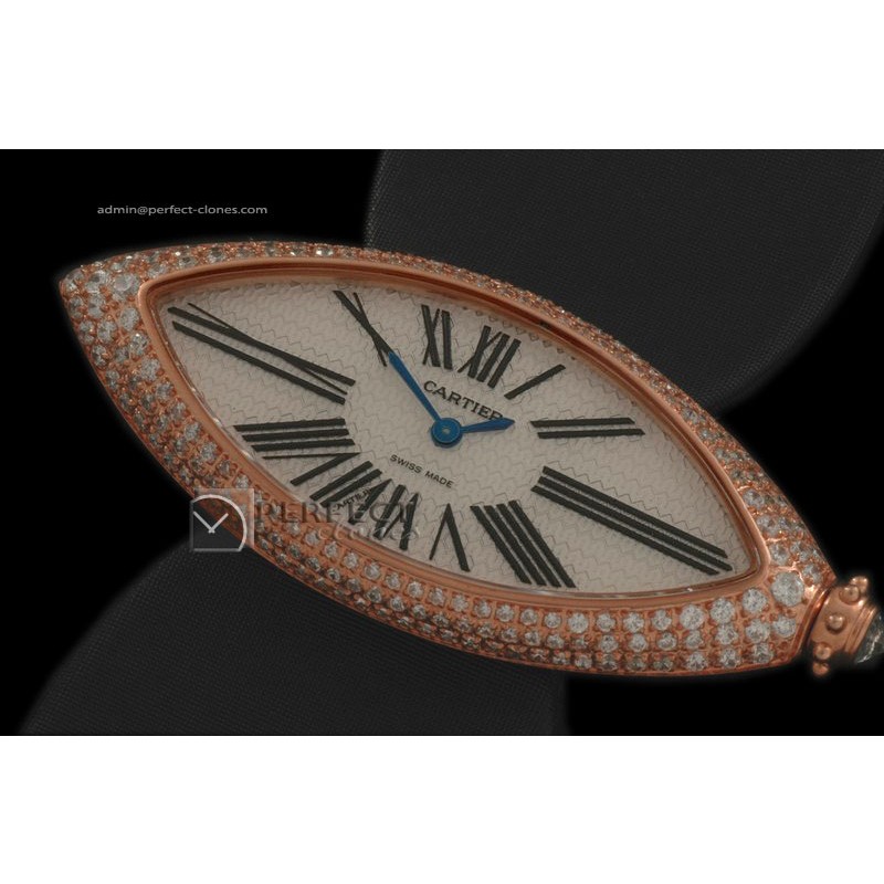 CARB10018 Ladies RG/Black Satin Diamonds Baignoire Eye