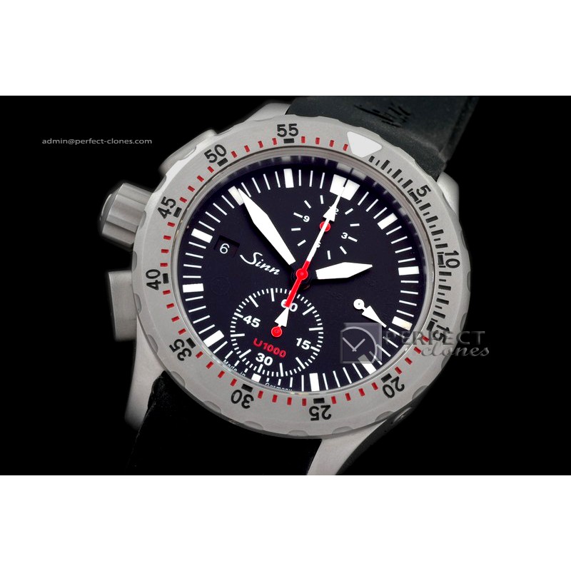 SI01021 U1000 Chrono SS/RU Black Asia 7750 28800bph