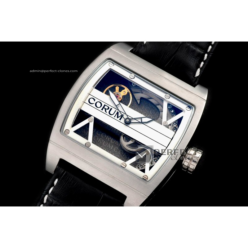 COTB10001 Ti-Bridge SS/LE White Skeleton Asian Auto 2813 Skeleto