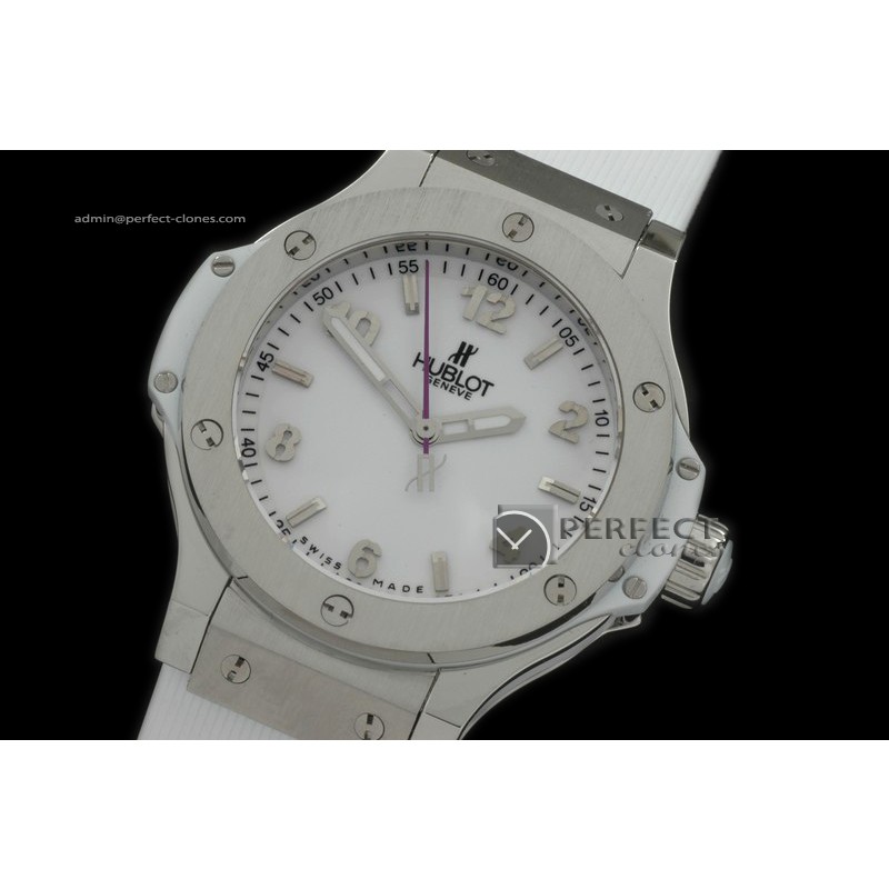 HB38-01001 Big Bang 38mm SS/Ru White Swiss Quartz