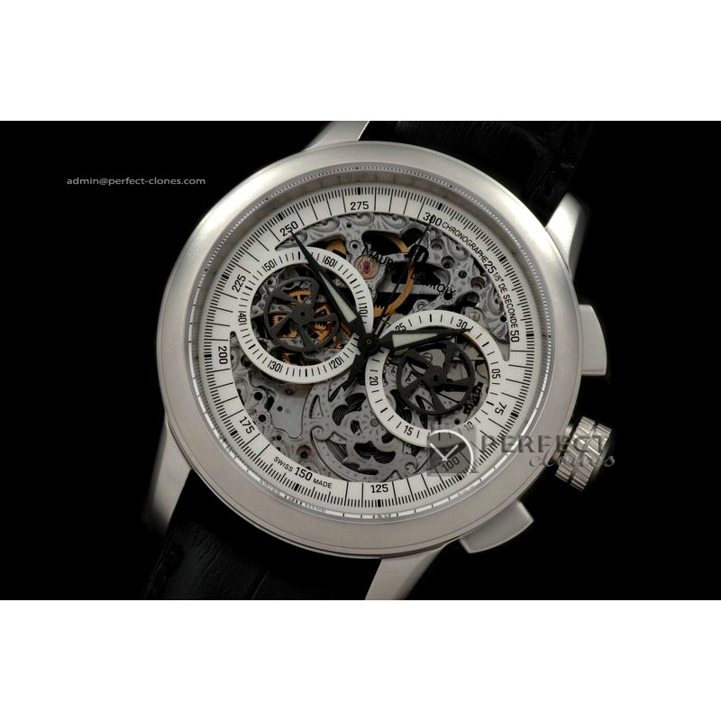 ML10006 Masterpiece Skeleton Chronographe SS/LE Wht Venus 75 Man