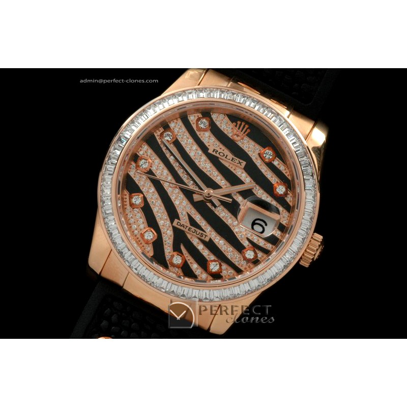 RDJMR00103 Royal Black RG/Sq Cut Diam/RU Swiss Eta 2836-2