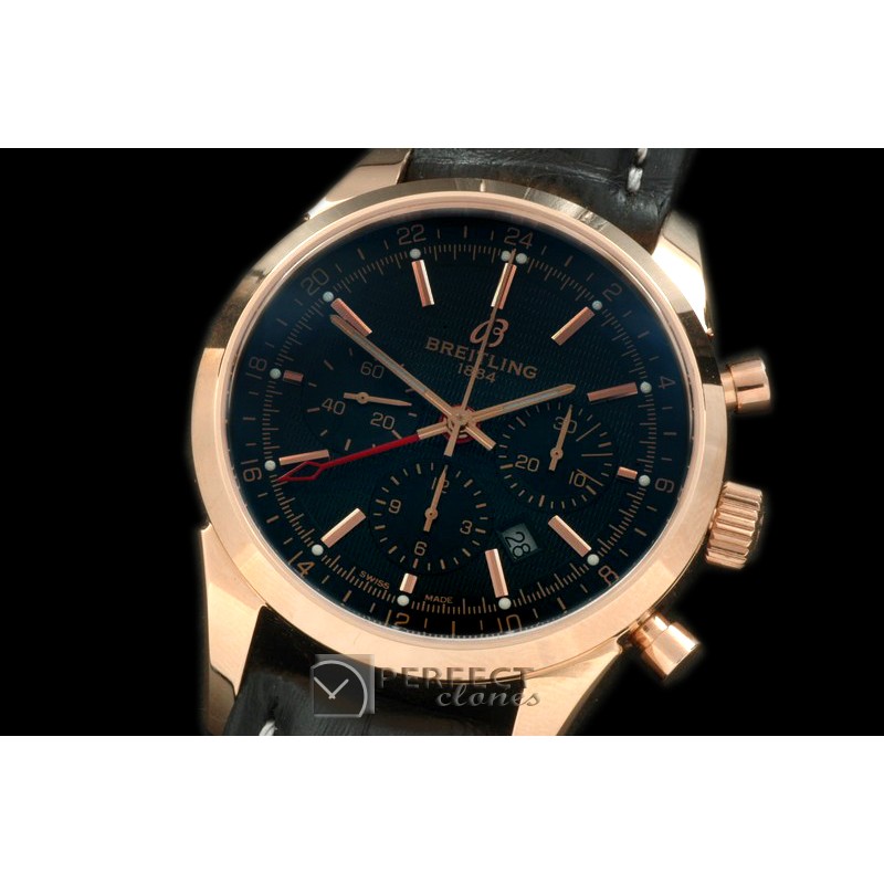 BLT01027L TransOcean Chrono/GMT Men RG/LE Black A-77528800