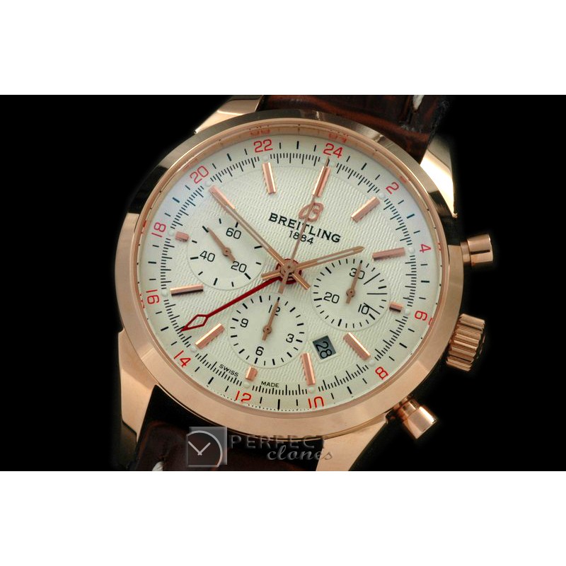 BLT01026L TransOcean Chrono/GMT Men RG/LE White A-77528800