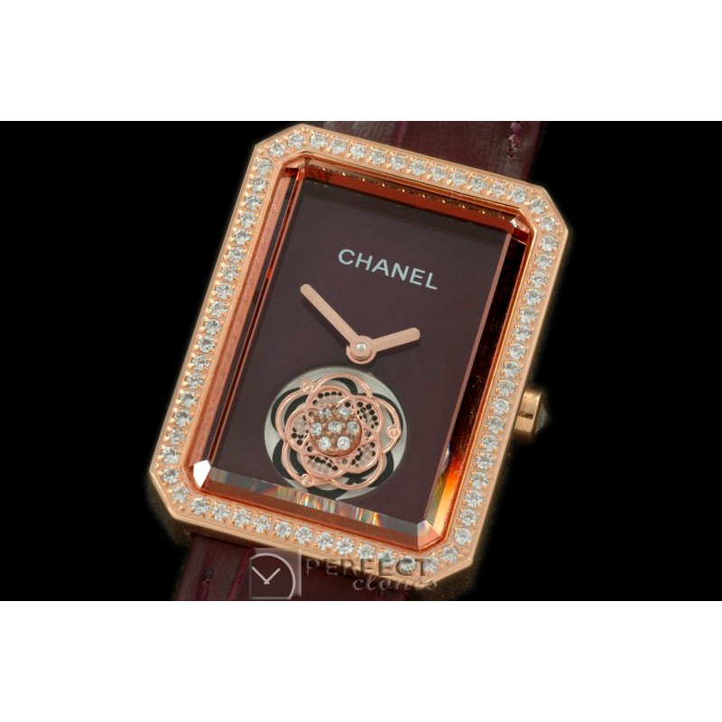 CHAPR01008L Ladies Mid Premiere Brown RG/Ceramic/Diams Jap Qtz