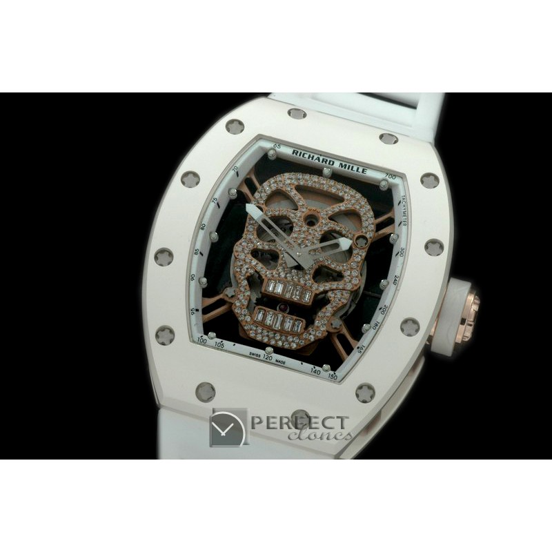 RM052-133 Skull Tourbillon CER/RG/RU R-Gold Asian 21J Decora