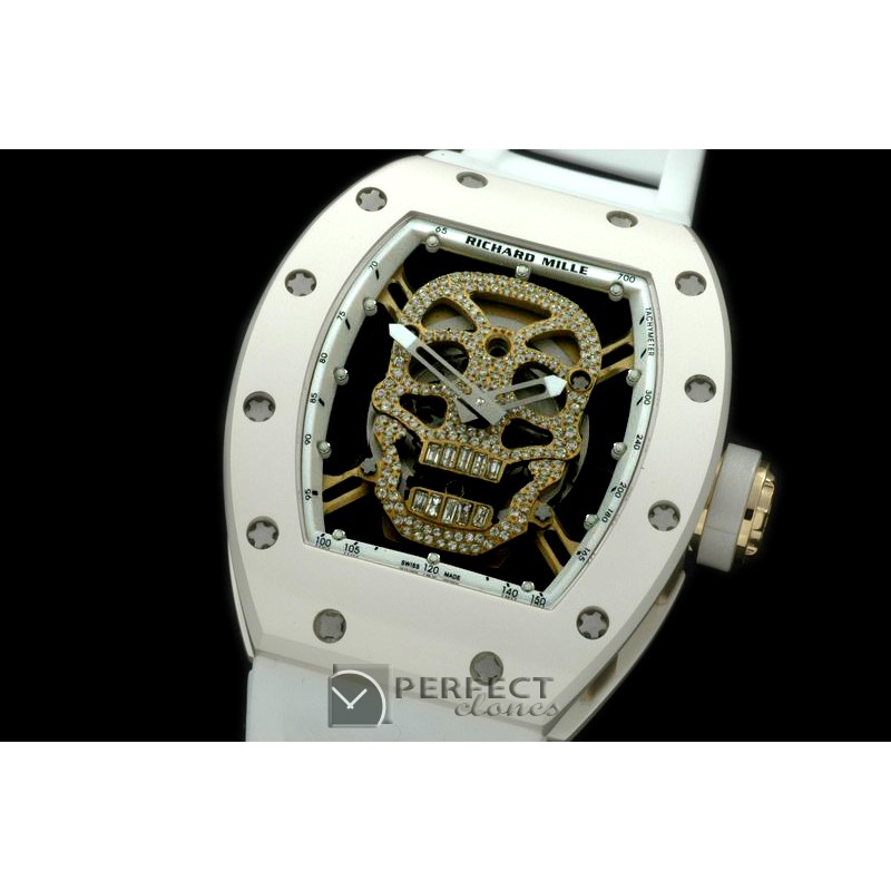 RM052-132 Skull Tourbillon CER/RG/RU Gold Asian 21J Decorate