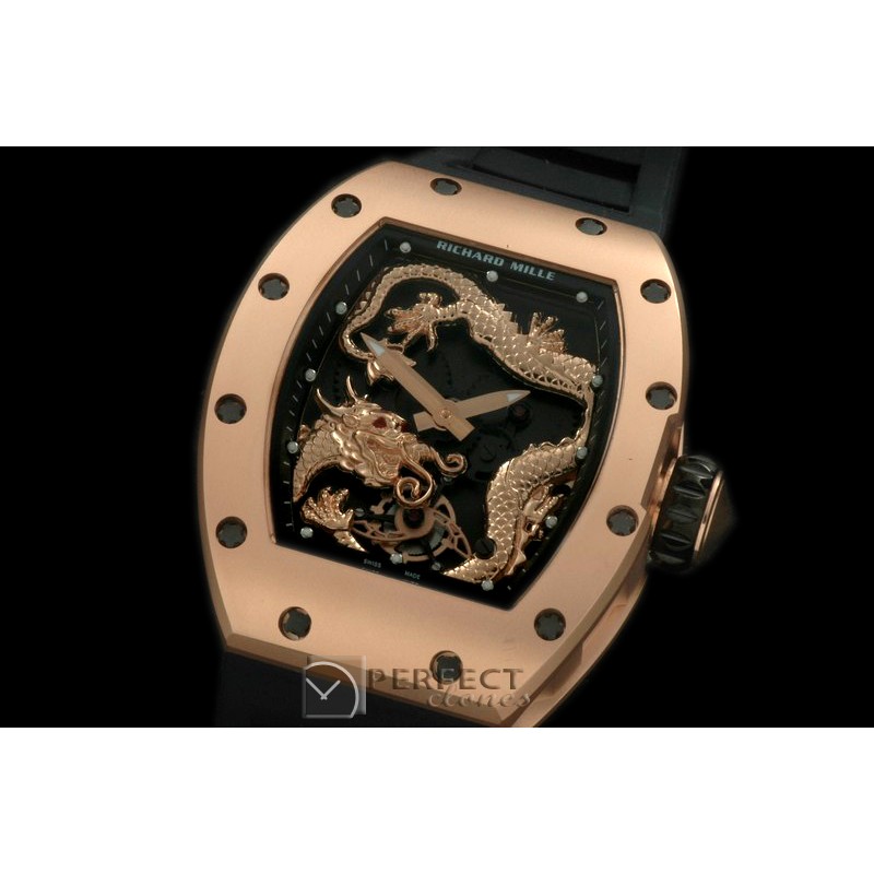 RM057-106 Dragon Tourbillon RG/RU Black/Gold Asian 21J Decor