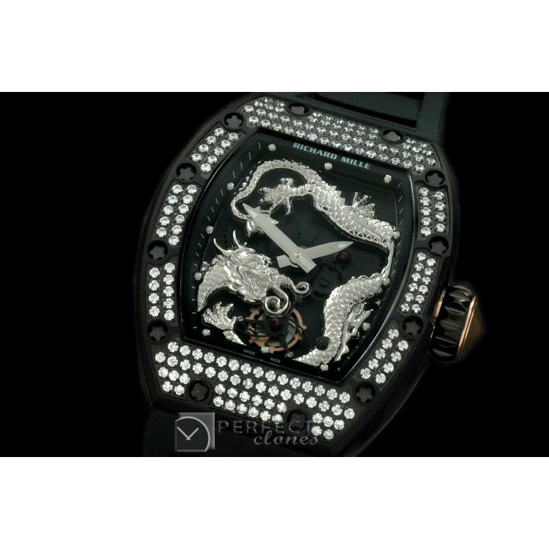 RM057-119D Dragon Tourbillon PVD/RU Black/Plat Asian 21J Dec