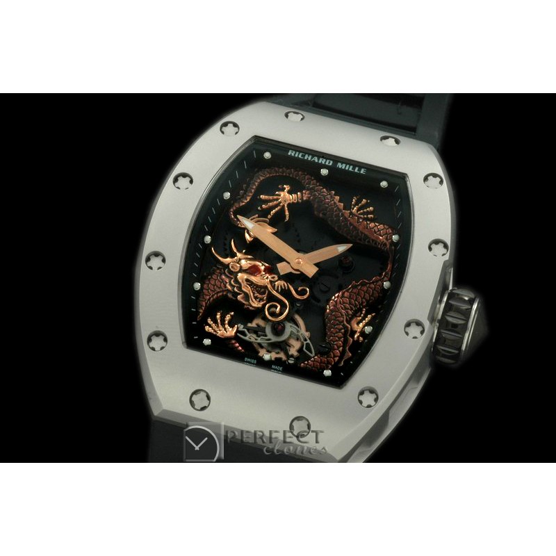 RM057-111 Dragon Tourbillon SS/RU Black/Gold Asian 21J Decor