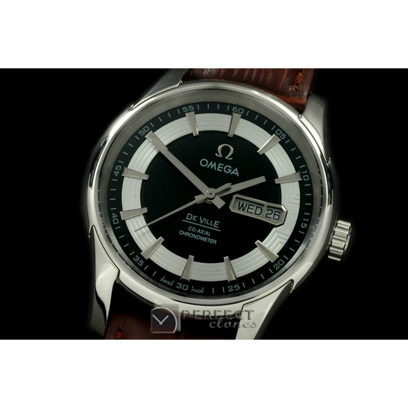 OMDE10067L Deville Co Axial Day/Date SS/LE Black Asian 2836