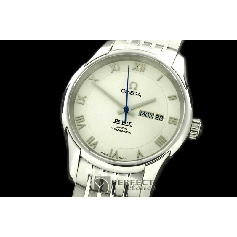 OMDE10061 Deville Co Axial Day/Date SS/SS White Asian 2836
