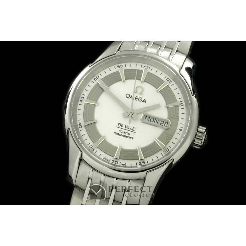 OMDE10066 Deville Co Axial Day/Date SS/SS White Asian 2836