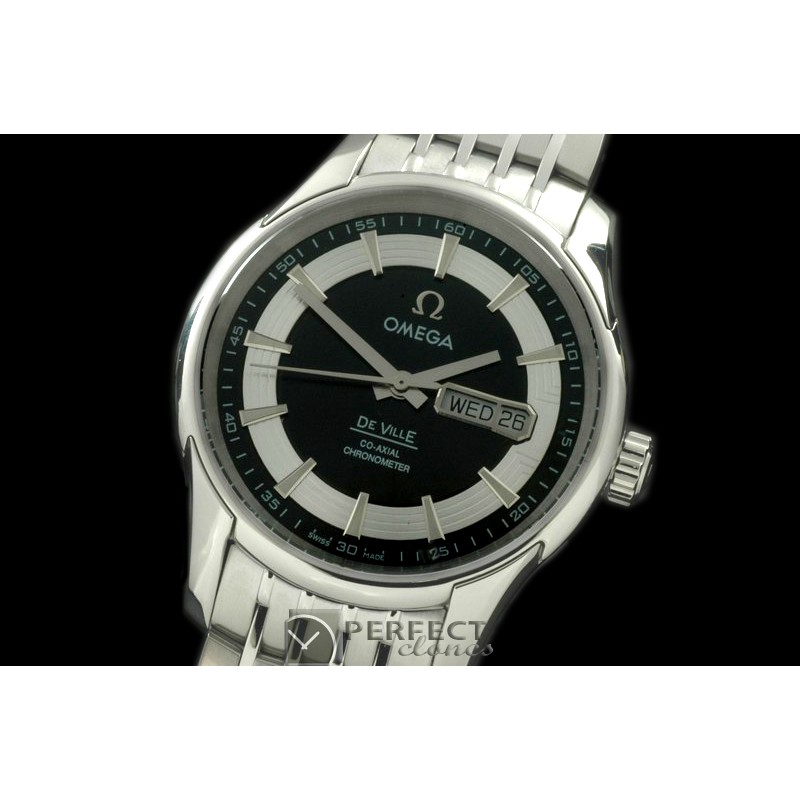 OMDE10067 Deville Co Axial Day/Date SS/SS Black Asian 2836