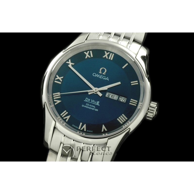 OMDE10063 Deville Co Axial Day/Date SS/SS Blue Asian 2836