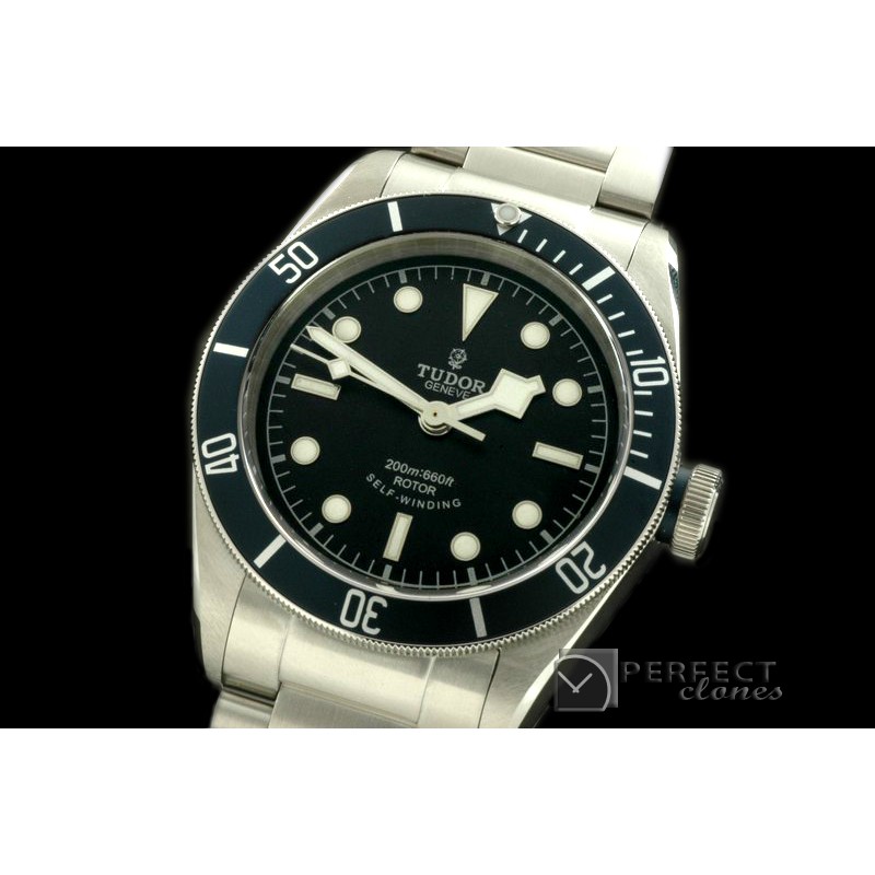 TU00102 Heritage Black Bay SS/SS Black/Blue Asian 2824-2