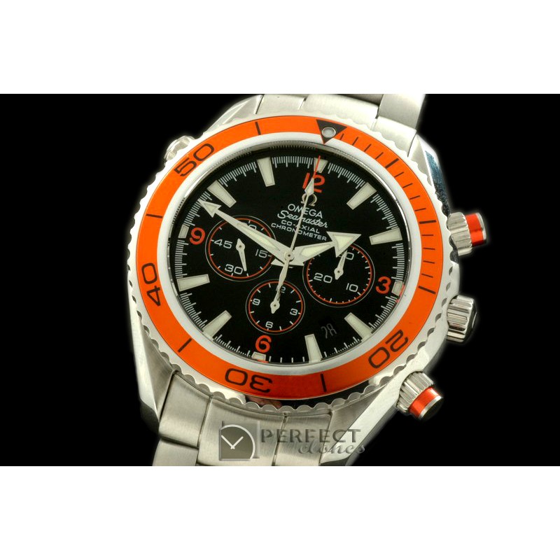 OMSE01024 Planet Ocean 45.5 Chrono SS/SS Black-Orange 7750