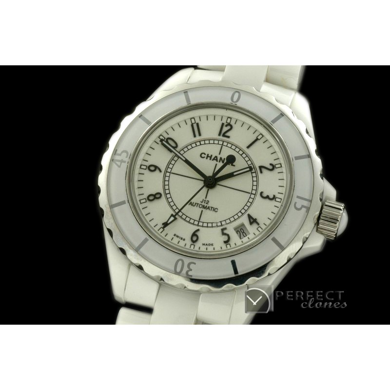CHA-M-101 J12 White Ceramic Men Asian 2824 1-1